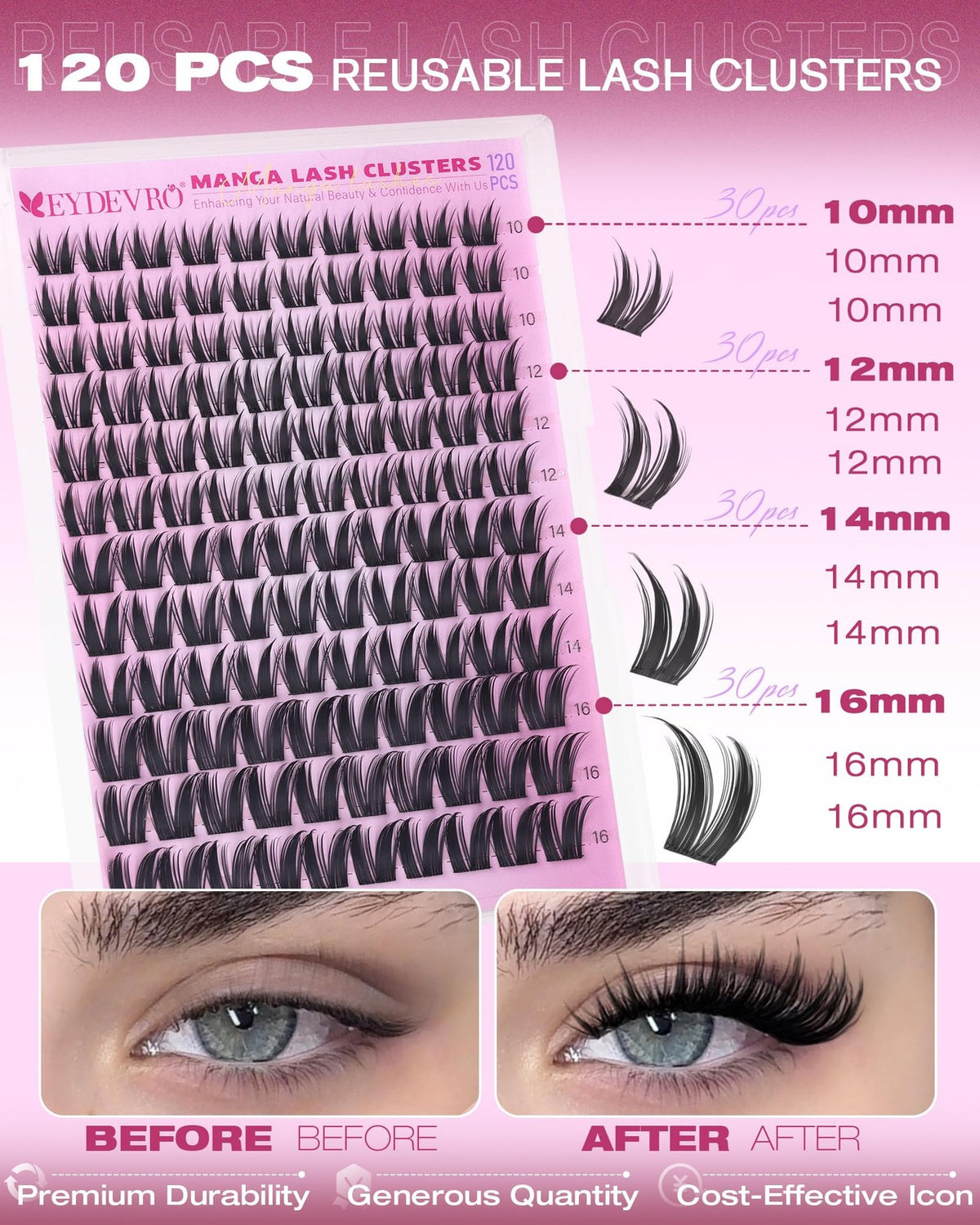 Anime Style Lash Clusters - Wet Look Fairy Wispy False Eyelashes 120 Pcs