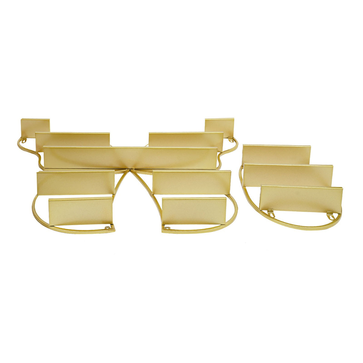 5-Piece Wall Mount Nail Polish Display Shelf Set Gold Butterfly & Oval Style