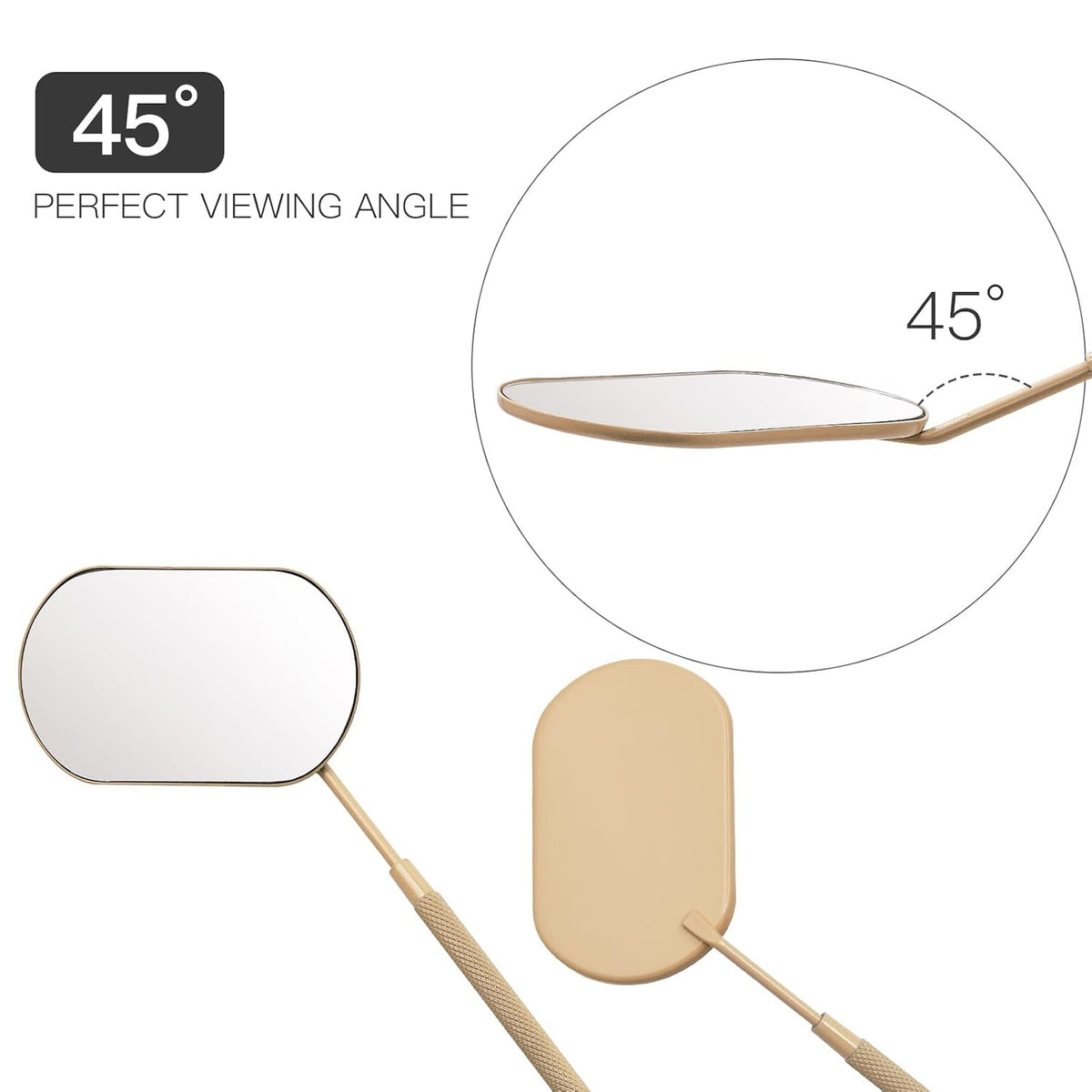Large Stainless Steel Eyelash Mirror for Lash Extensions - Handheld Makeup Tool