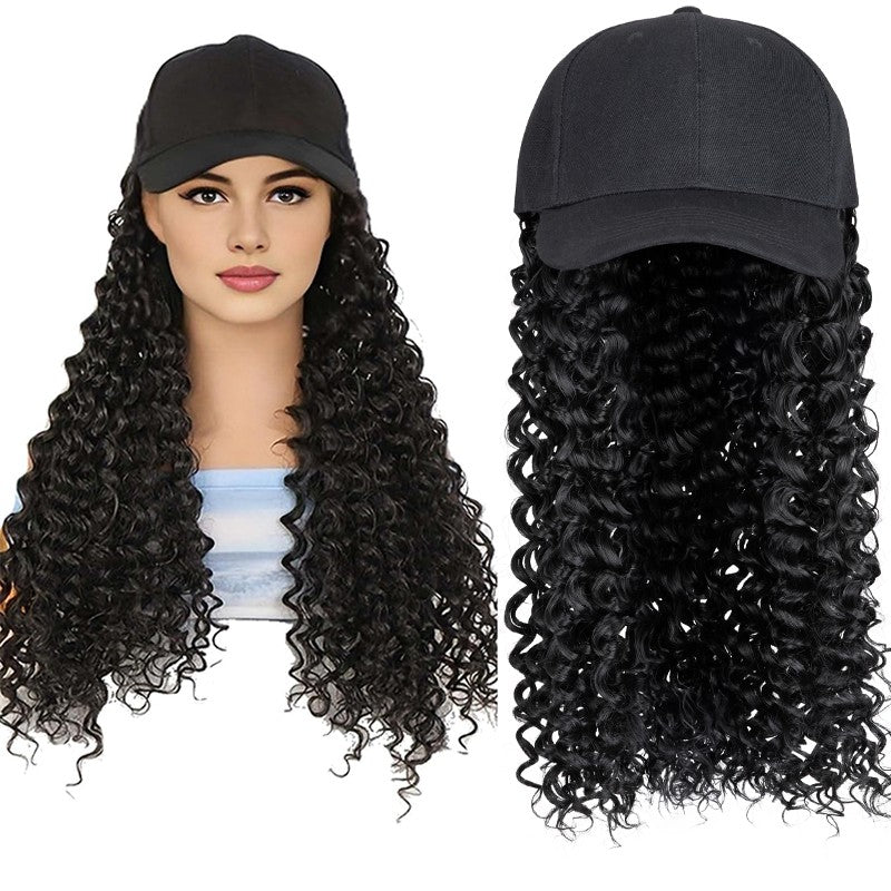 Adjustable Baseball Cap Wig with Hair Piece - Short Long Synthetic Hair