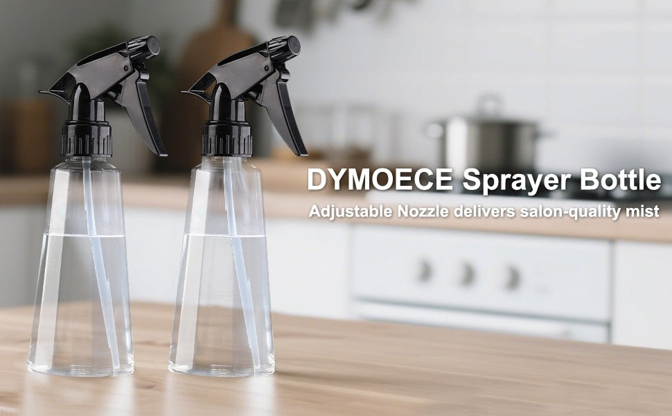 Refillable Spray Bottles 2 Pack - 9.4 oz Plastic Mist & Water Spray