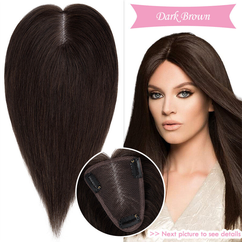 Remy Human Hair Topper Clip-In Lace Base Hairpiece for Women - Multiple Variants