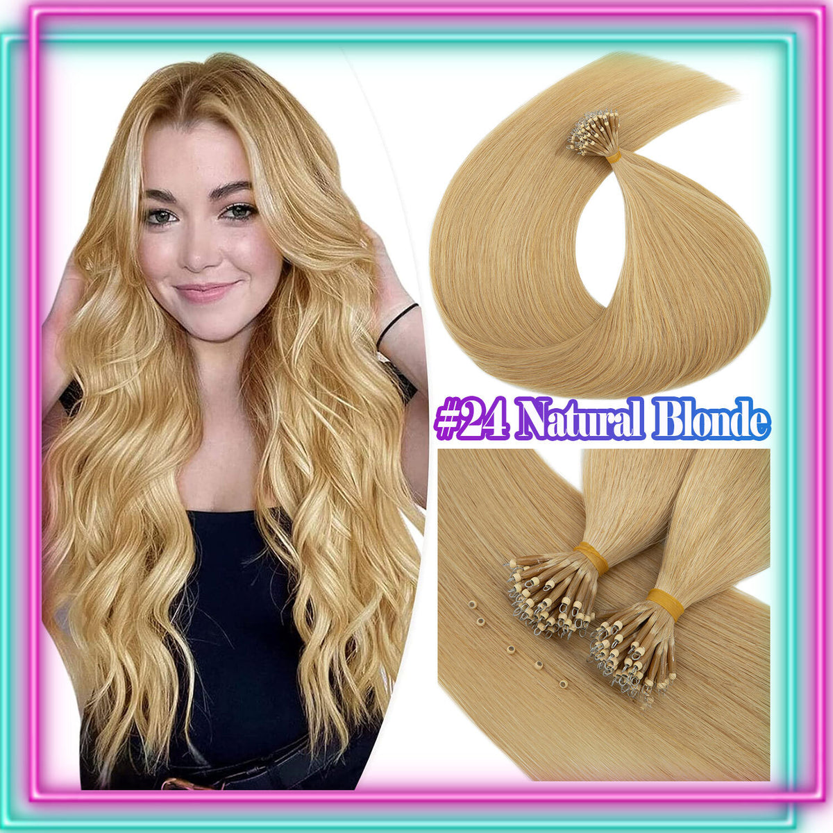 Nano Ring Hair Extensions 100% Human Remy Micro Loop Beads - Multiple Colors & Lengths