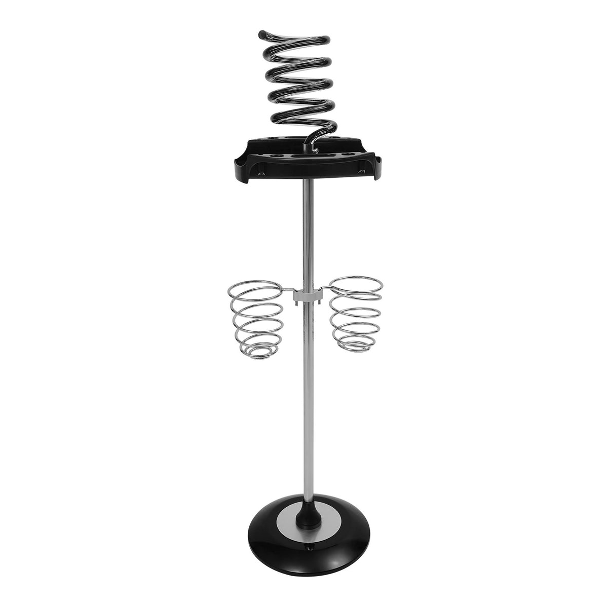 Freestanding Hair Dryer Stand with Tray & Spiral Holders for Salon & Home