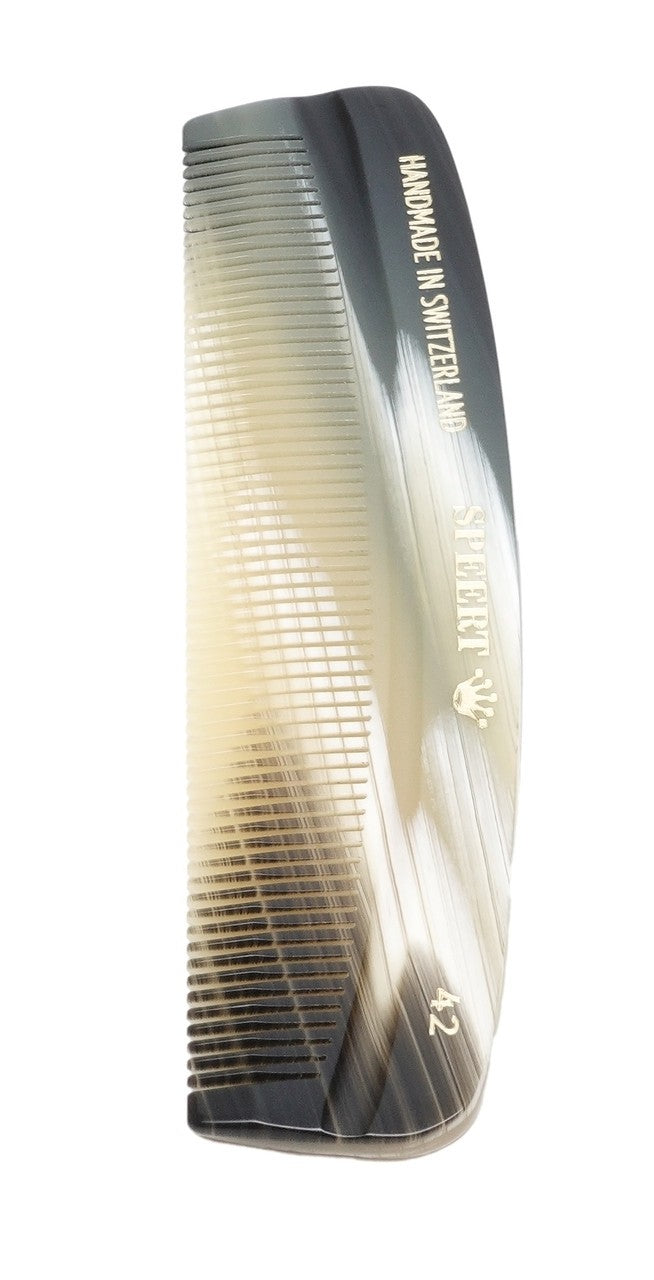 European Cellulose Acetate Hair Comb for Women and Men - Tortoise & Grey Horn Marble