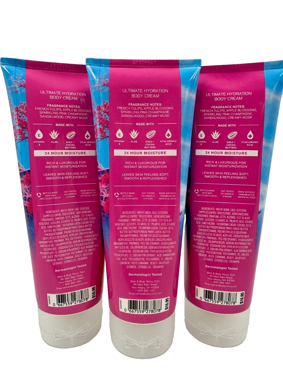 Bath & Body Works Paris Amour Body Cream Lotion 3-Pack 8 oz