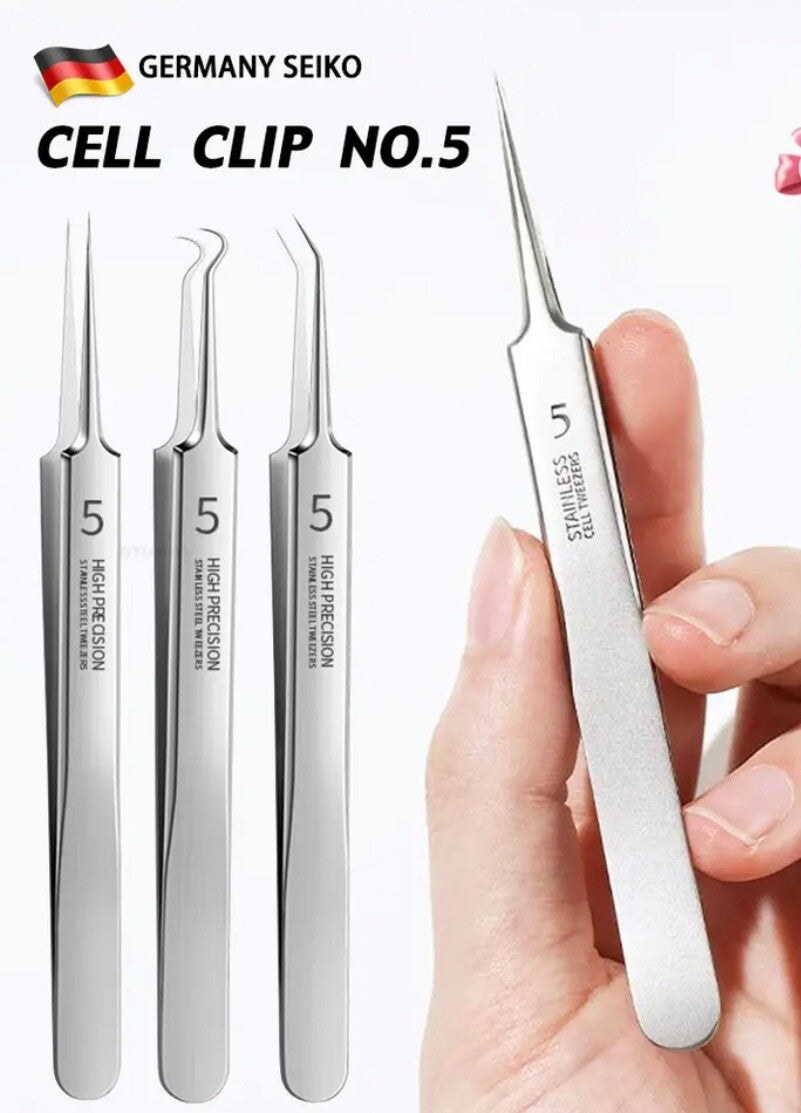 Blackhead Remover Tweezers 3-Piece Acne Pimple Blemish Extractor Set