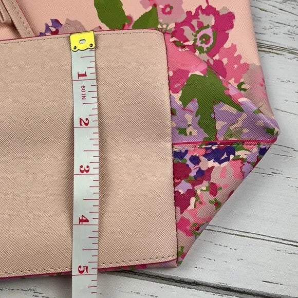 Pink Floral Drawstring Shoulder Bucket Bag - Tote Purse