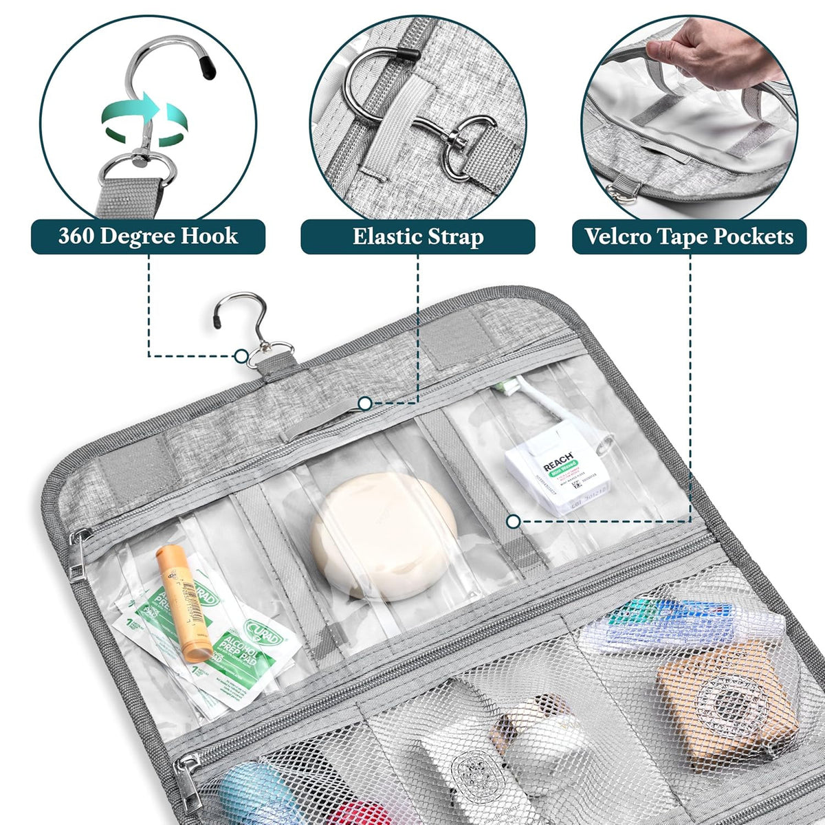 Large Hanging Waterproof Travel Toiletry Bag for Women and Men