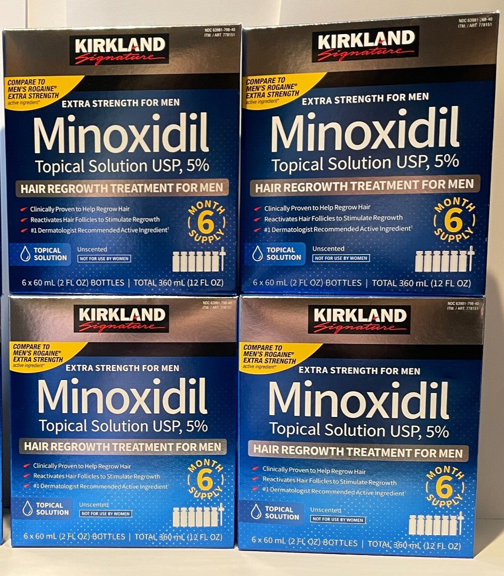 5% Minoxidil Solution for Men Hair Regrowth - 4 Bottles