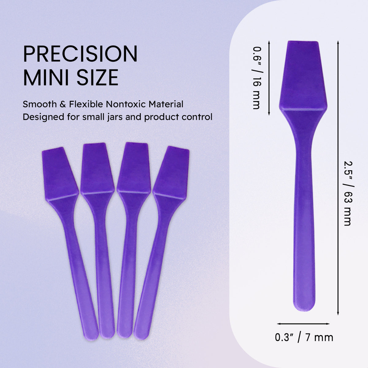 Cosmetic Makeup Spatula Set - 2.5 Inch Plastic Scoops for Beauty & Skincare