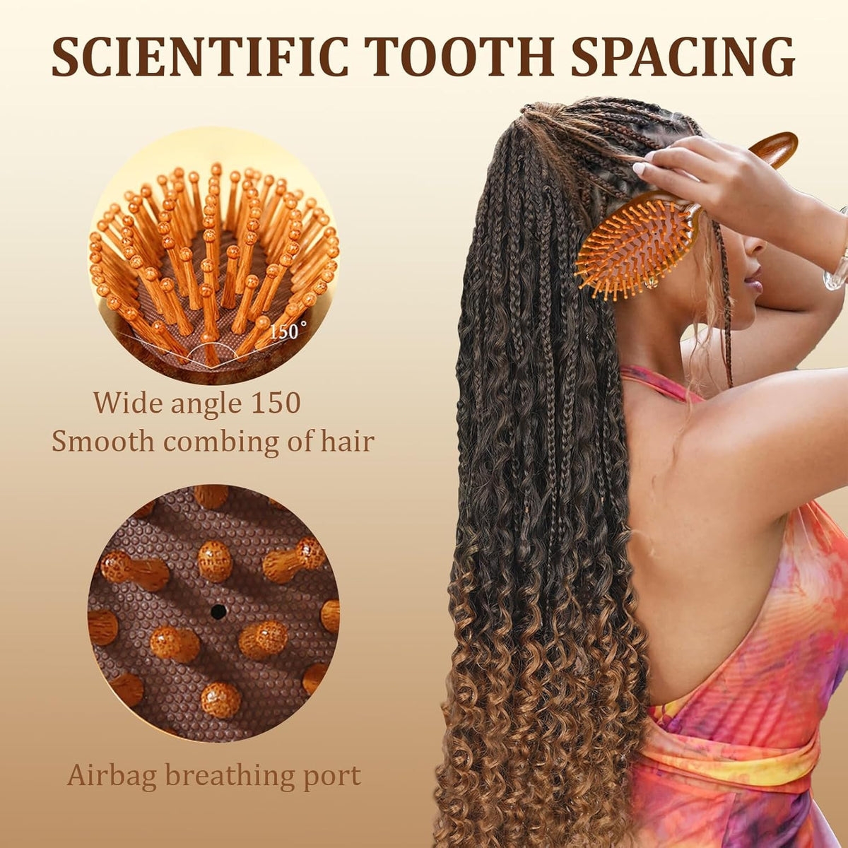 Sandalwood Dreadlock Brush & Wide Tooth Comb for Hair Styling - Unisex
