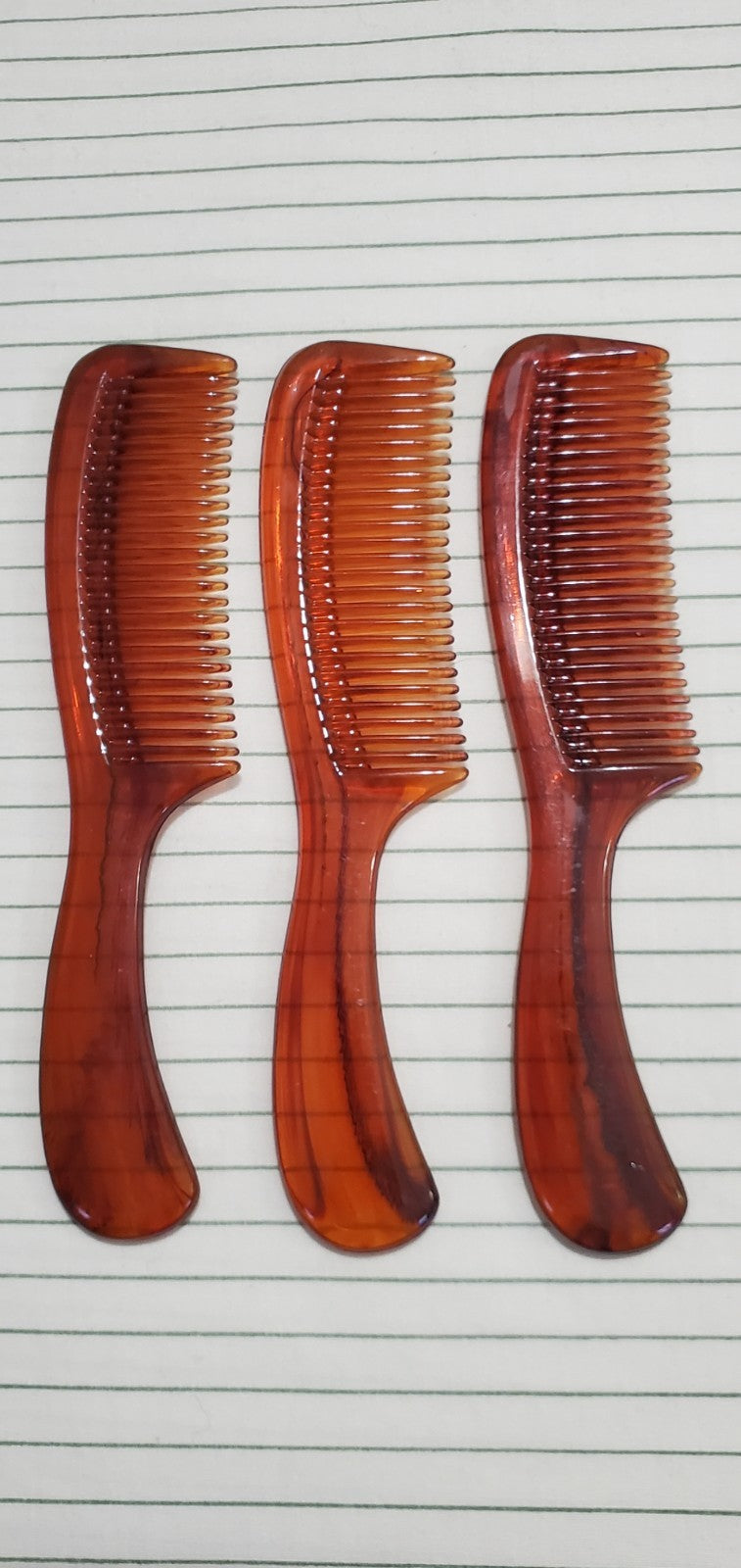 Vintage Tip Top Brown Styling Comb Set - 3 Pieces, 6 Inches