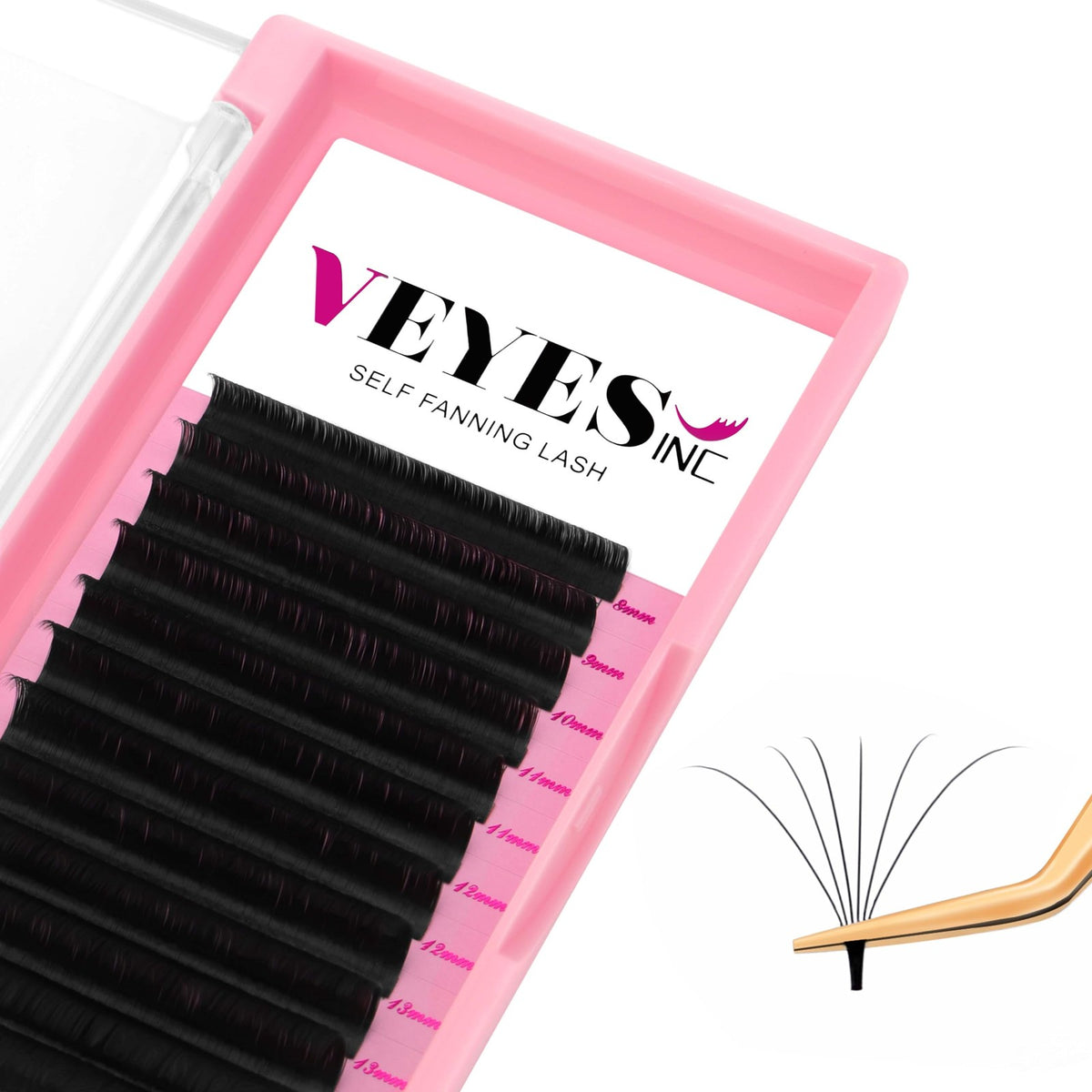 Volume Lash Extensions 03 05 07 15-20mm, CC Curl, 0.05 Thickness, Self-Fanning Eyelash Strips