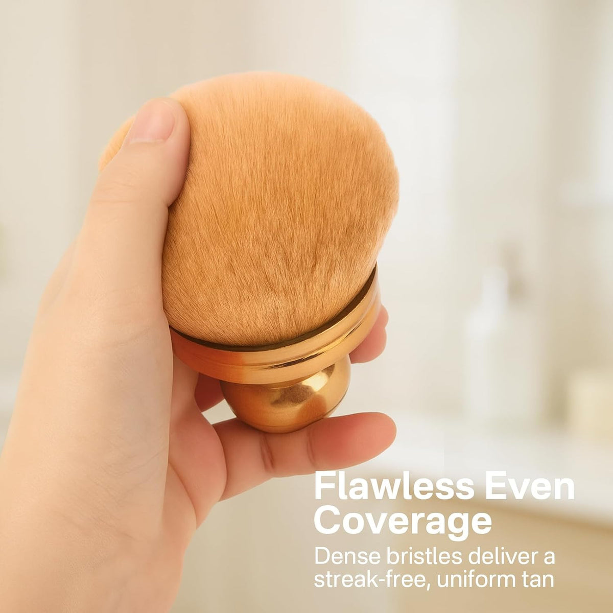 Self Tanner Brush - Round Dome Applicator for Face & Body, Soft Synthetic Bristles