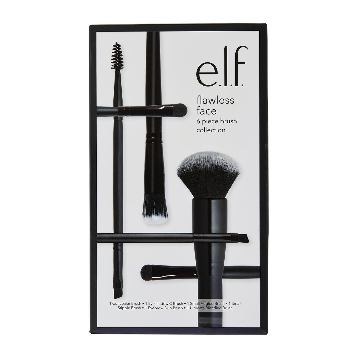 ELF Flawless Face Makeup Brush Set - 6-Piece Cosmetic Tools