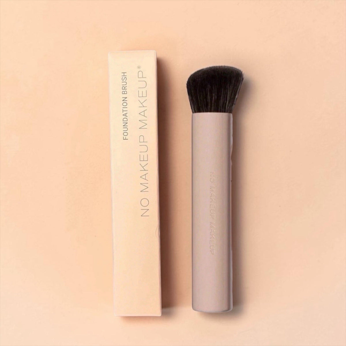 No Makeup Foundation Almond Cream with Brush - Buildable, Long-Wear Face Makeup