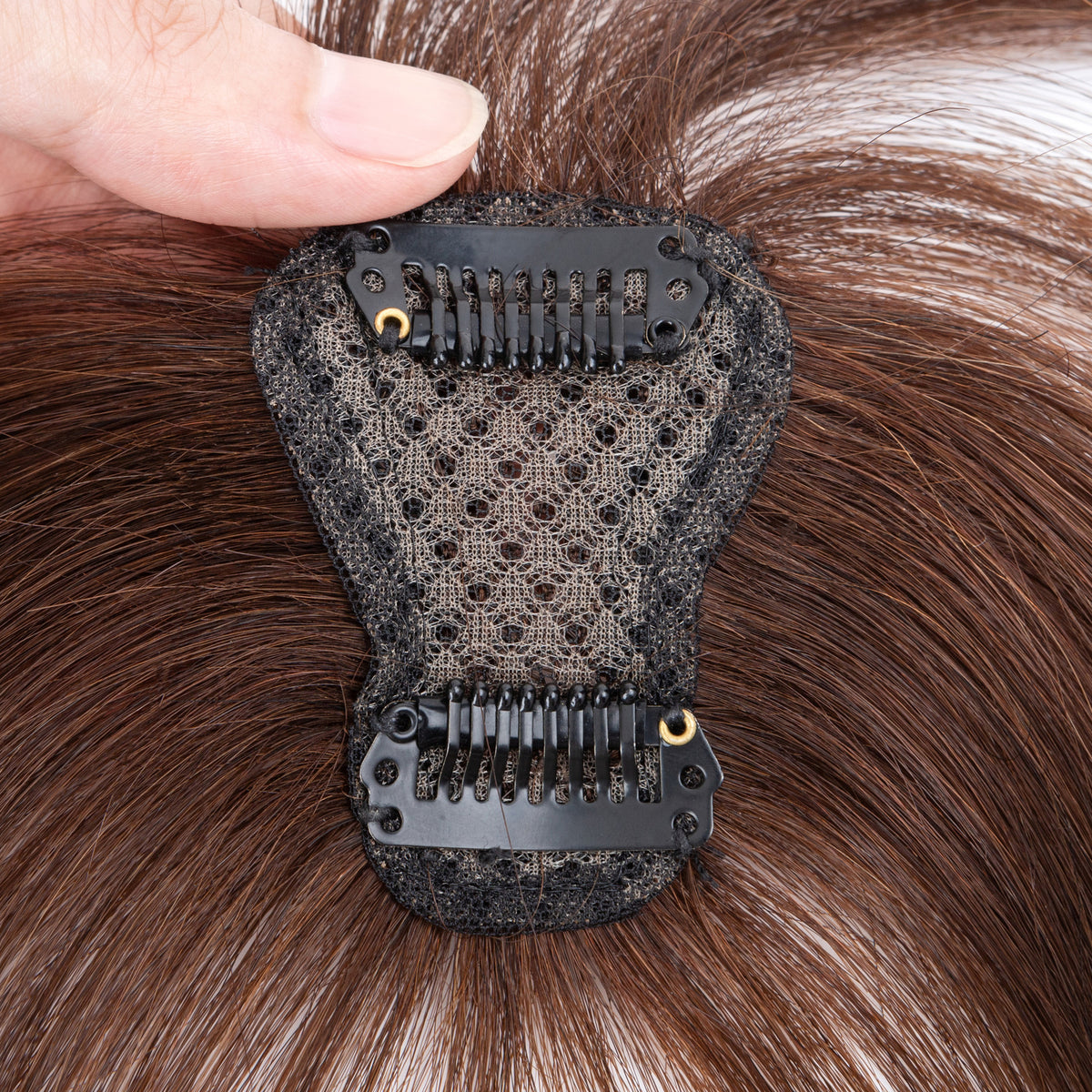 Clip-In Human Hair Bangs Extension with Wispy & French Styles - Natural & Dark Brown