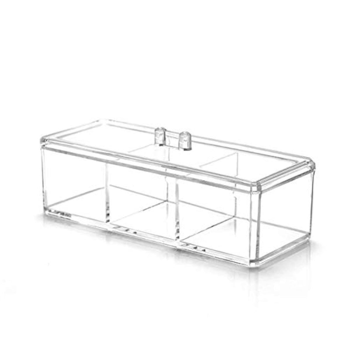 Clear Acrylic Storage Box with Lid - 9.3x3x3.7 Inch Organizer for Makeup Jewelry Office Supplies