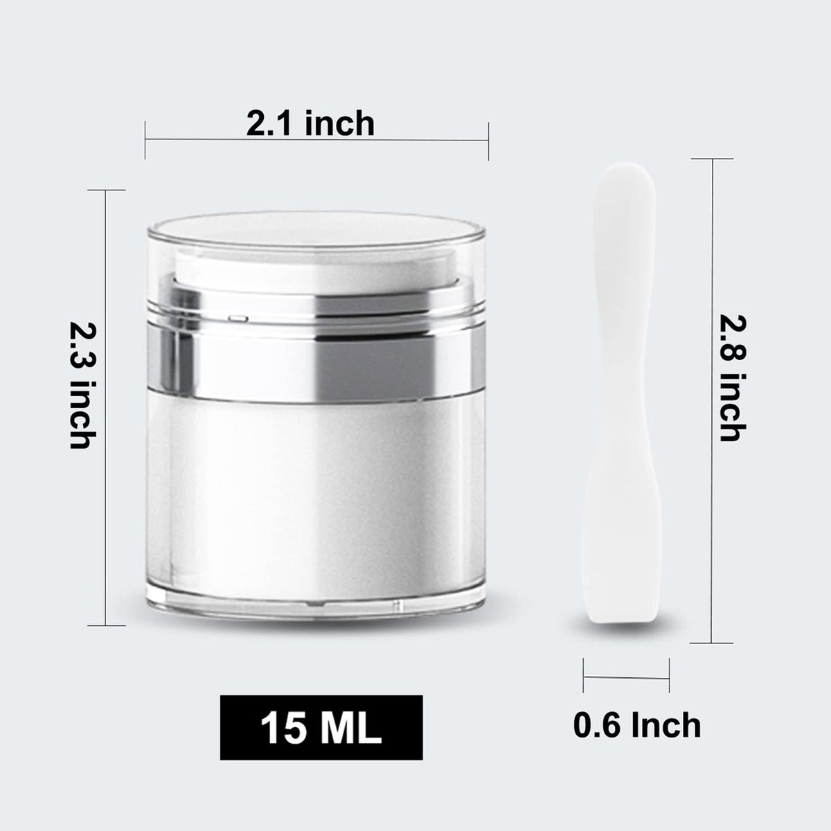 Vacuum Travel Cosmetic Bottles Set with Spatula - Refillable & Leakproof