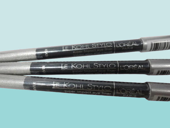 L'Oréal Impact Eye Liner Set - Silver, Long-Lasting Makeup, 3-Pack