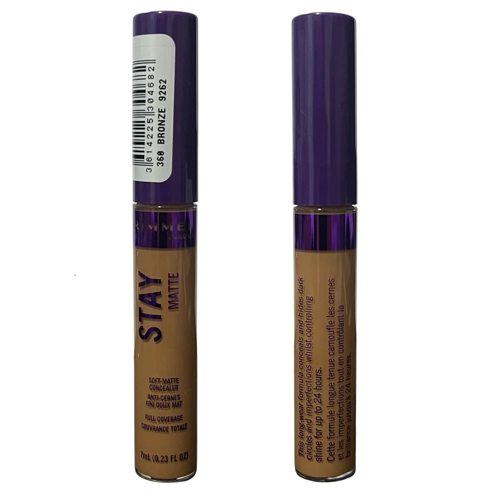 Concealer Pack of 2 - Rimmel Stay Matte Bronze 360, Long-Lasting Face Makeup