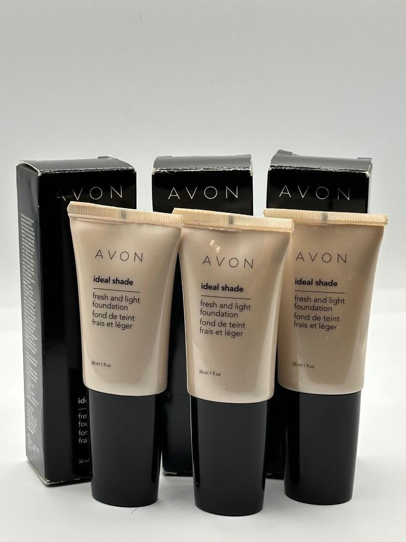 3 Pack Avon Ideal Shade Light and Fresh Foundation - Nude, 1 fl oz