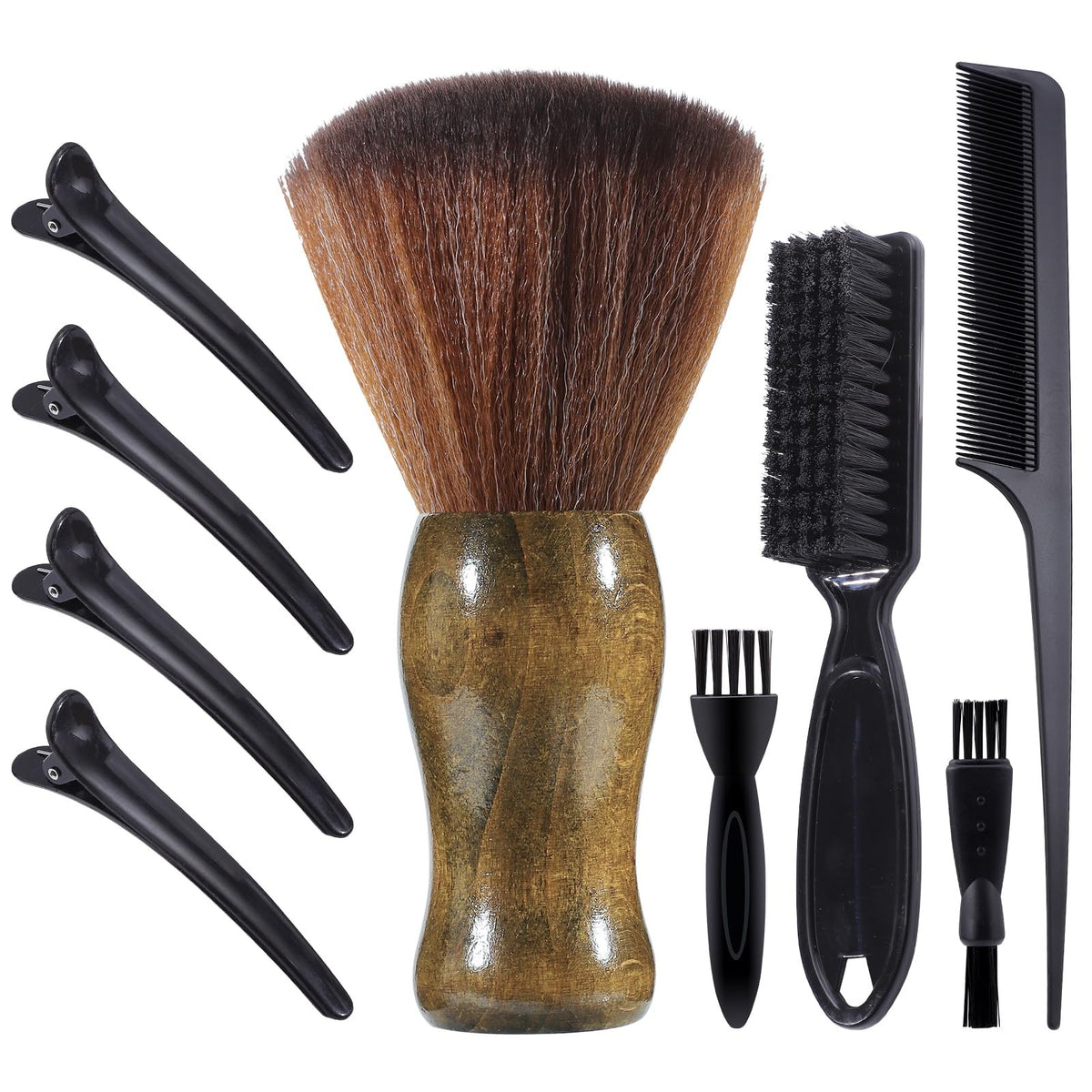 9-Piece Barber Neck Duster Brush Set for Hair & Face Cleaning, Professional Salon & Home Use