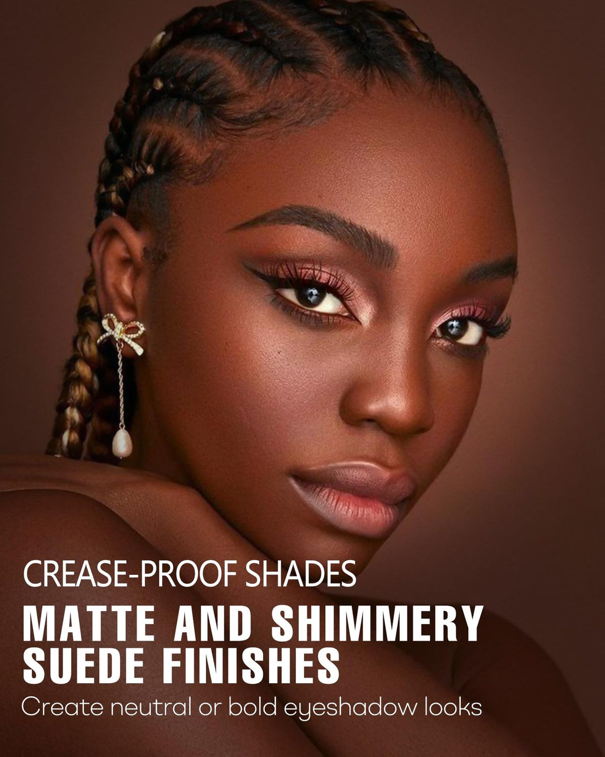 Black Smoky Eye Shadow Palette - 9 Matte and Shimmer Shades for Bold Looks