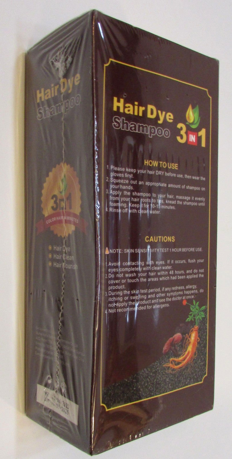 Dark Brown 3-in-1 Hair Dye Shampoo Nourish & Clean - Onilyua