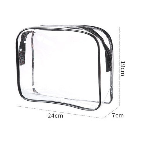 Clear Waterproof Makeup & Toiletry Bags Bulk Set - Travel Organizer with Zippers