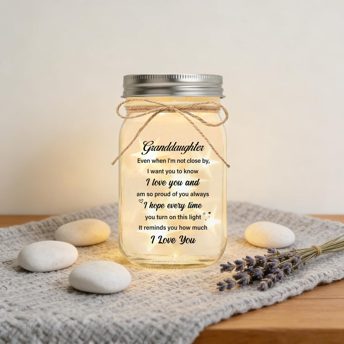 Mason Jar Night Light for Granddaughter - Unique Glass Decor with Star Effect