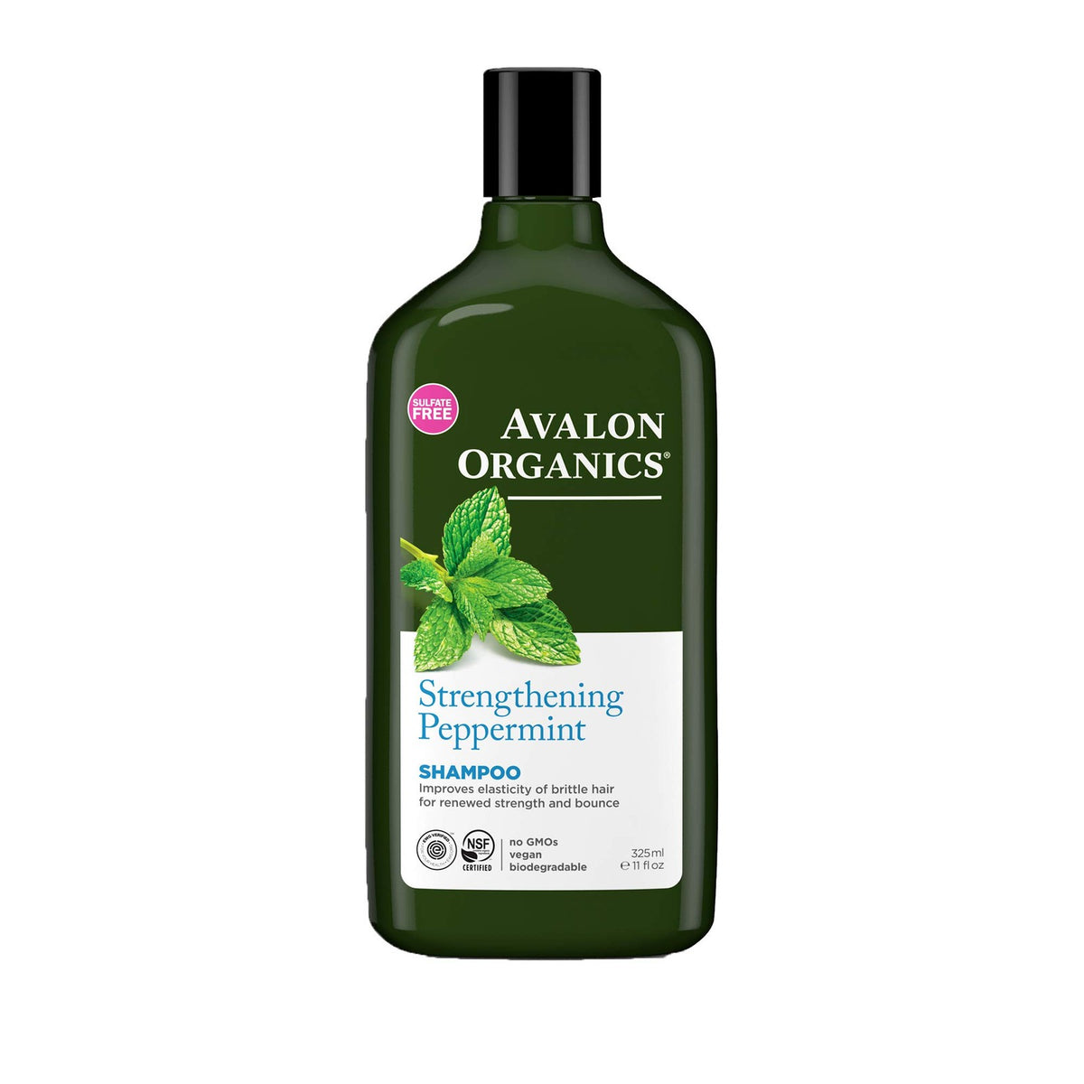Strengthening Peppermint Shampoo - Organic Hair Care for Weak, Brittle Hair - 11 oz. Pack of 3