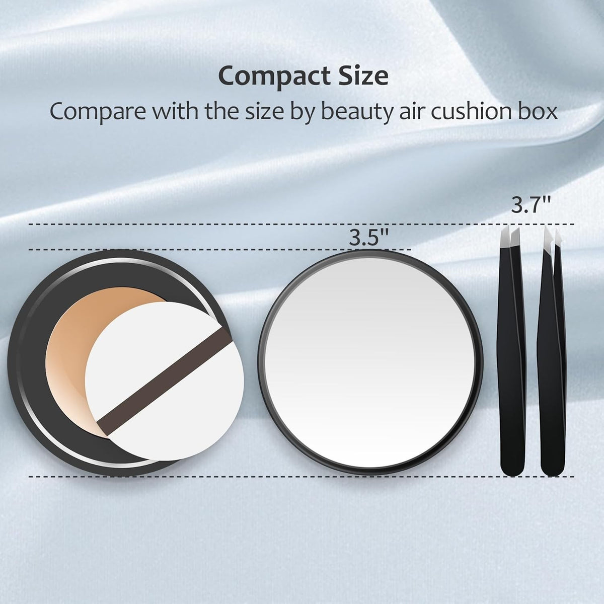 40X Magnifying Mirror with Stainless Steel Tweezers - Compact Handheld 3.5 Inch