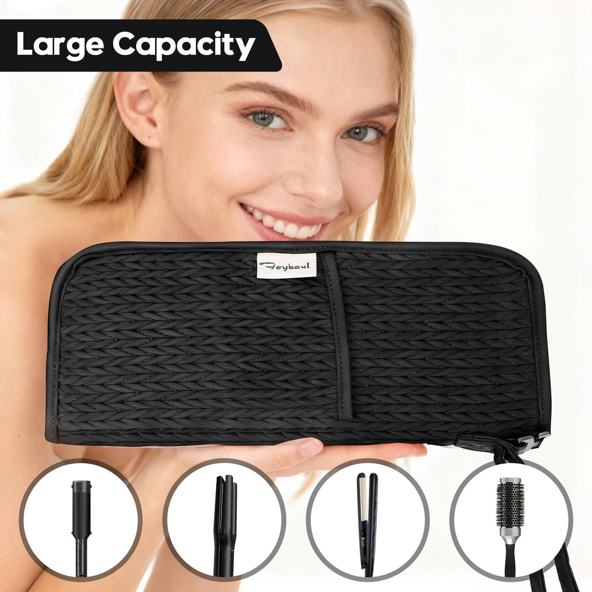 Heat-Resistant Travel Hair Tool Organizer Bag for Curling Iron & Flat Iron