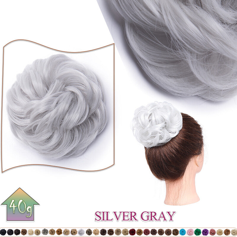 Curly Messy Bun Hair Extension Scrunchie Natural Updo Thick Human Hair