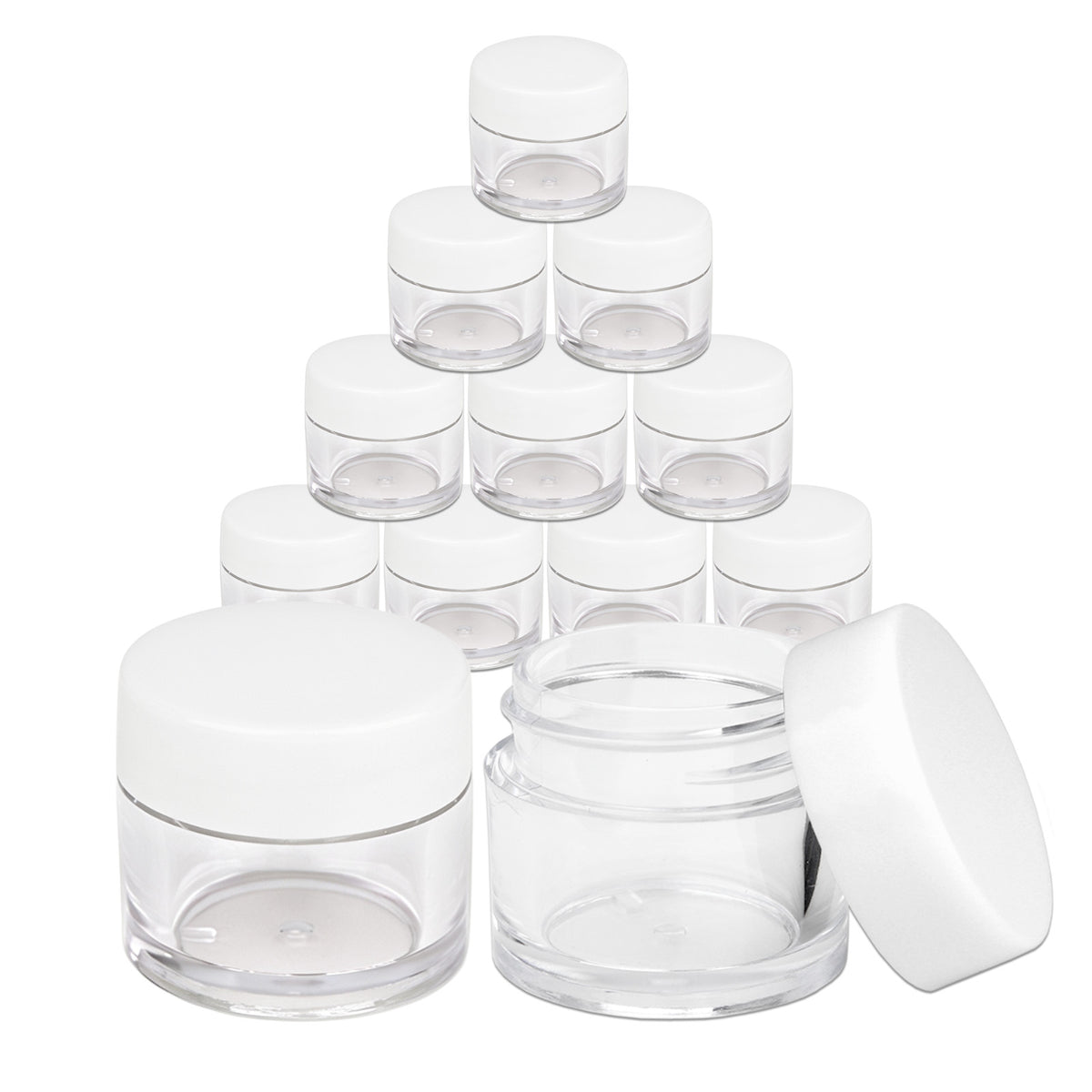 Double-Wall Leak-Proof Acrylic Sample Jars - 7g/7ml, Reusable Storage Containers