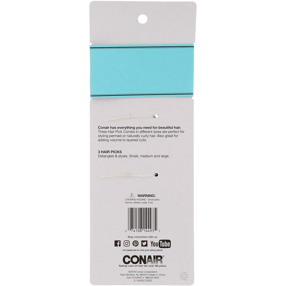 2 Pack Hair Pick Comb for Curly & Layered Hair - Lift & Volume Styling Tool