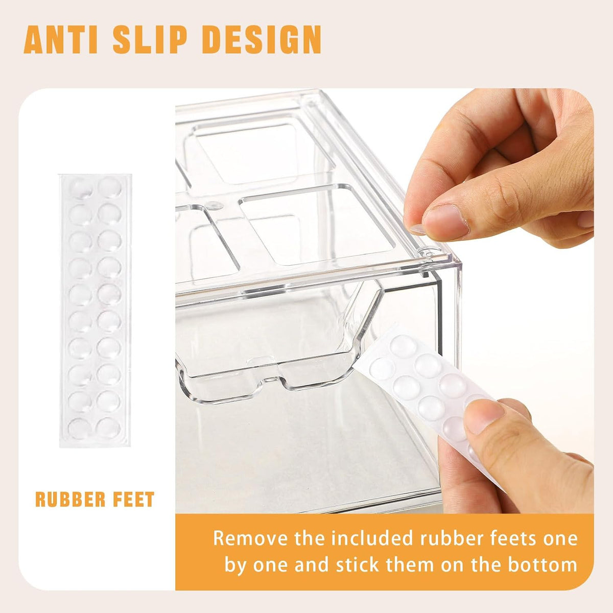 Stackable Makeup Organizer with Drawers - Clear Acrylic Storage for Vanity & Bathroom