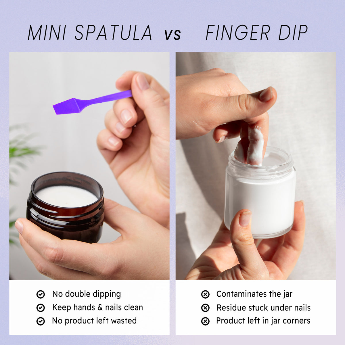 Cosmetic Makeup Spatula Set - 2.5 Inch Plastic Scoops for Beauty & Skincare
