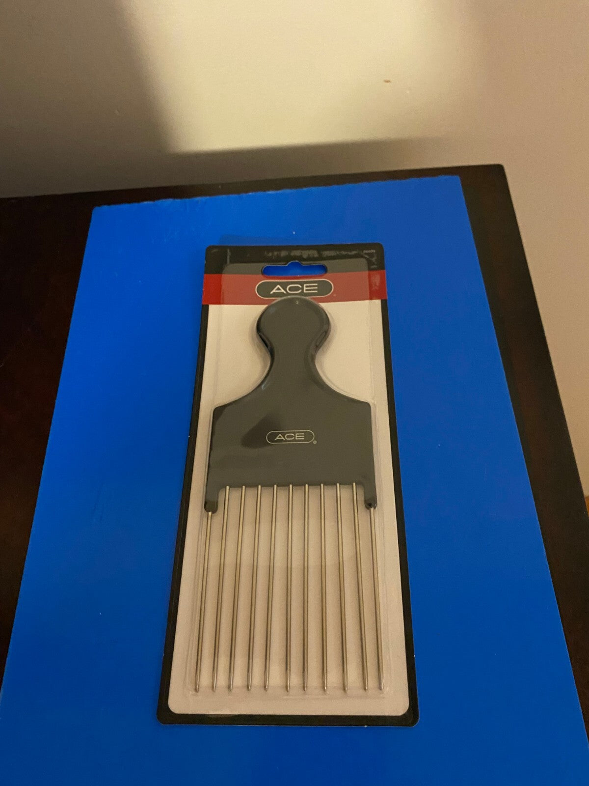 Black Wide Tooth Metal Hair Pick Comb Detangling & Volume Creation