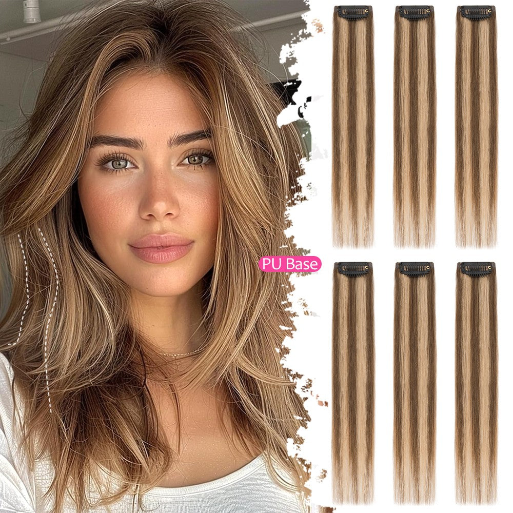 Clip-In Hair Topper Remy Human Hair Short Mini Patches for Volume & Coverage