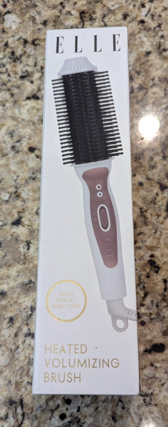Elle Heated Volumizing Hair Brush with Dual Temperature Settings - White