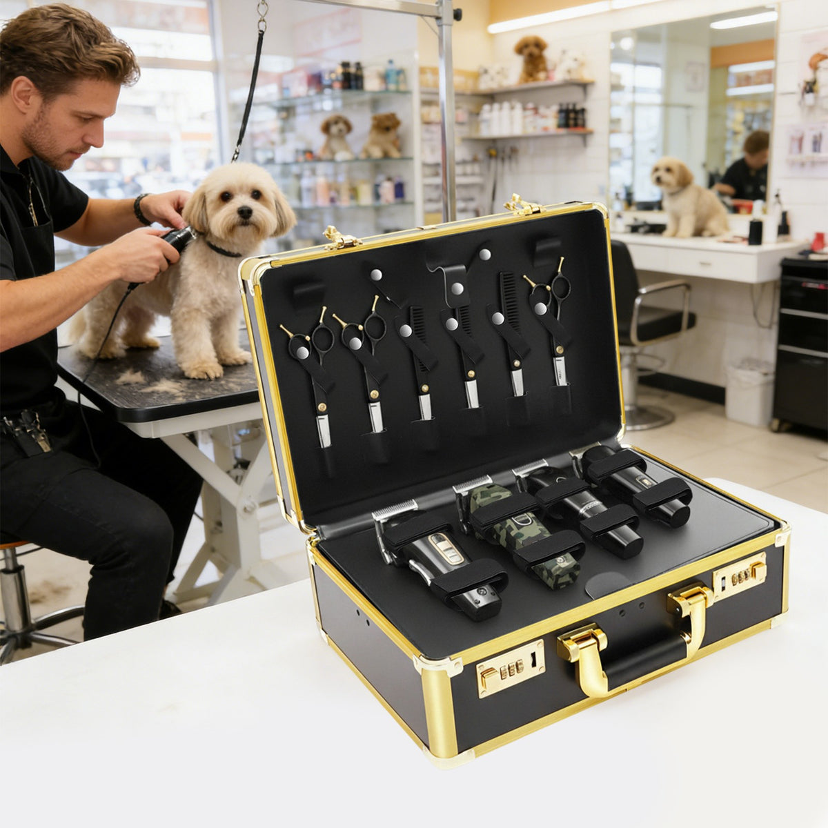 Barber Stylist Suitcase, Carrying Case For Clippers Trimmers Scissors