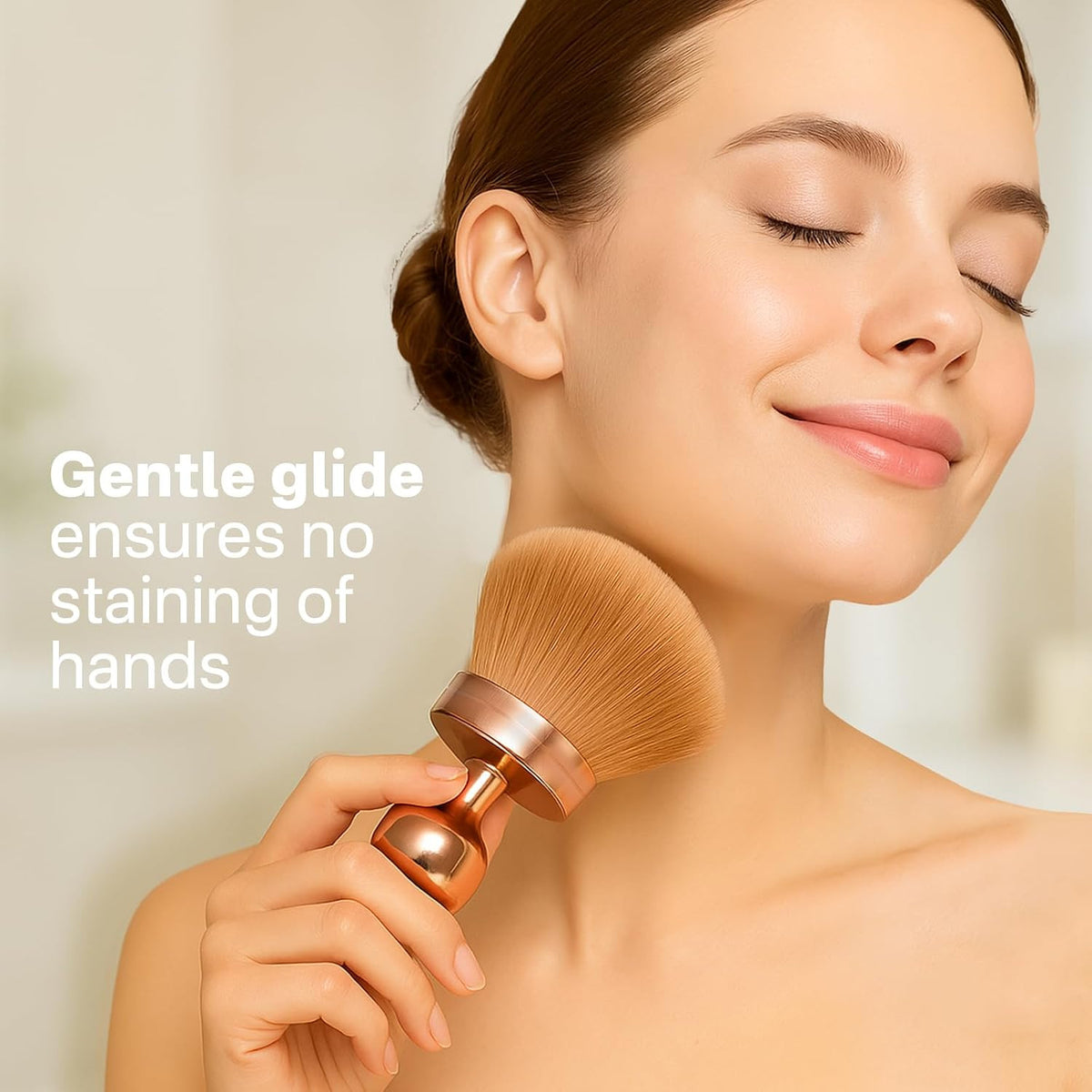 Self Tanner Brush - Round Dome Applicator for Face & Body, Soft Synthetic Bristles