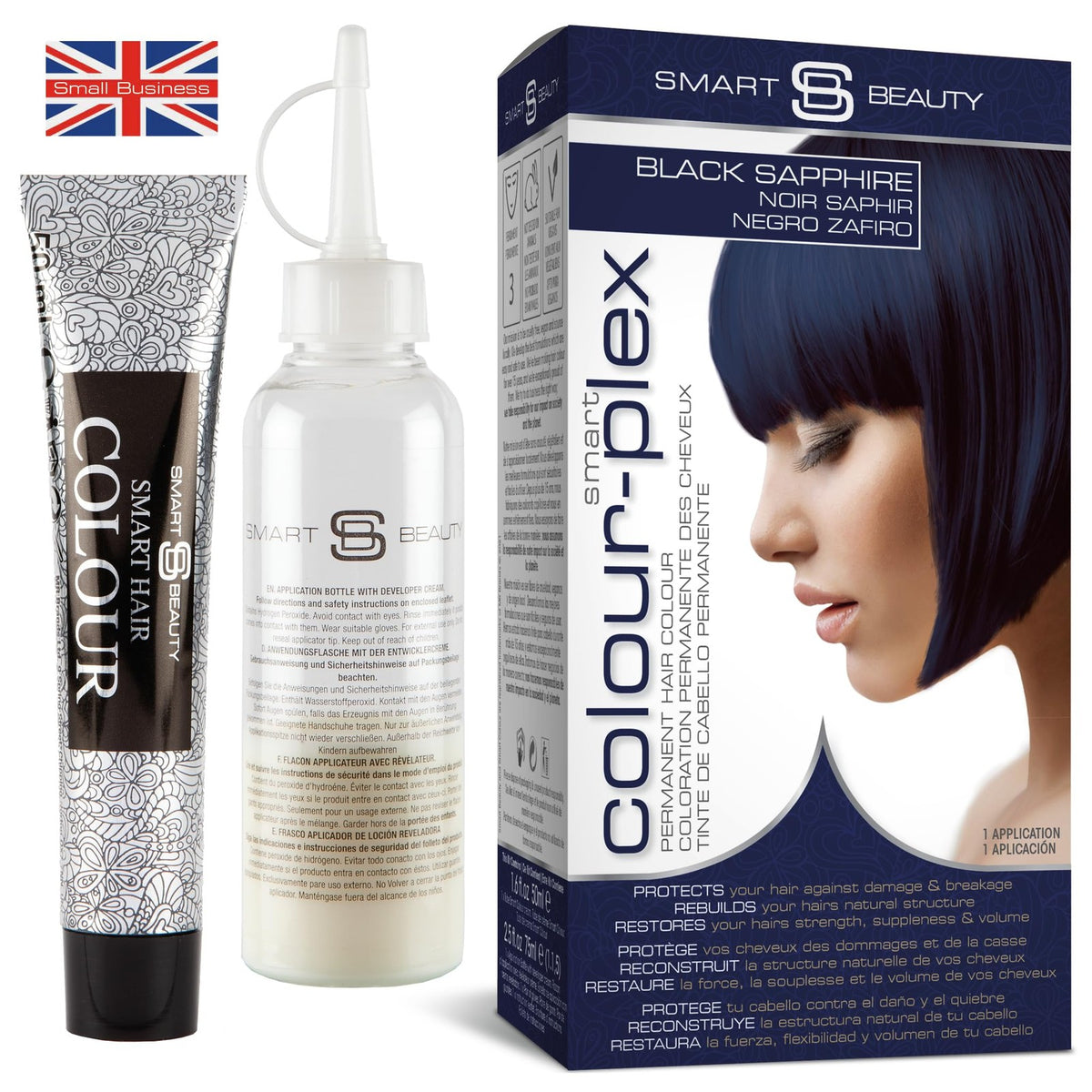 Blue Black Permanent Hair Dye Kit with Vegan Formula - 4.1oz