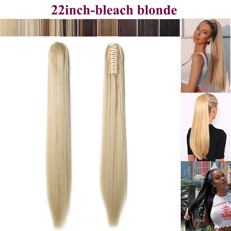 Thick Ponytail Hair Extension with Claw Clip - Wavy Curly Synthetic Hair