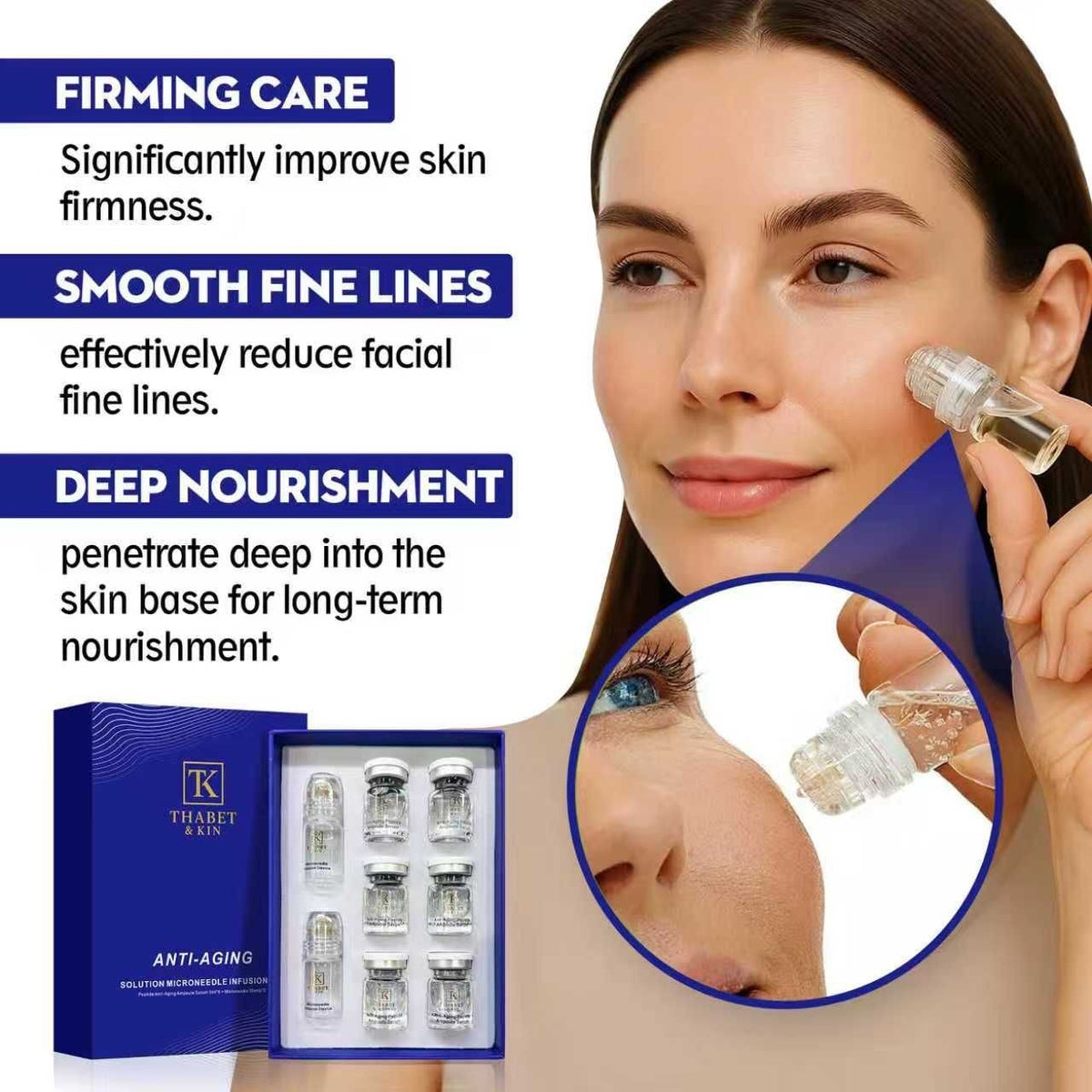Anti-Aging Micro Infusion Device with Hyaluronic Acid Serum - 0.05mm Microneedle Skin Care System