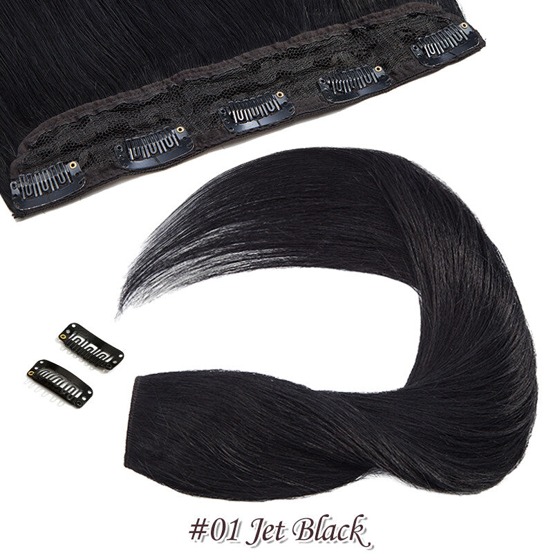 One Piece Clip-In Hair Extensions 100% Human Remy Full Head Thick Set
