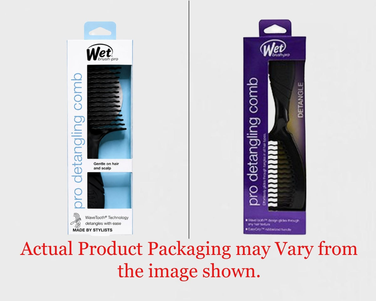 Wet Detangling Comb with WaveTooth Design for Gentle Hair Care - Blackout